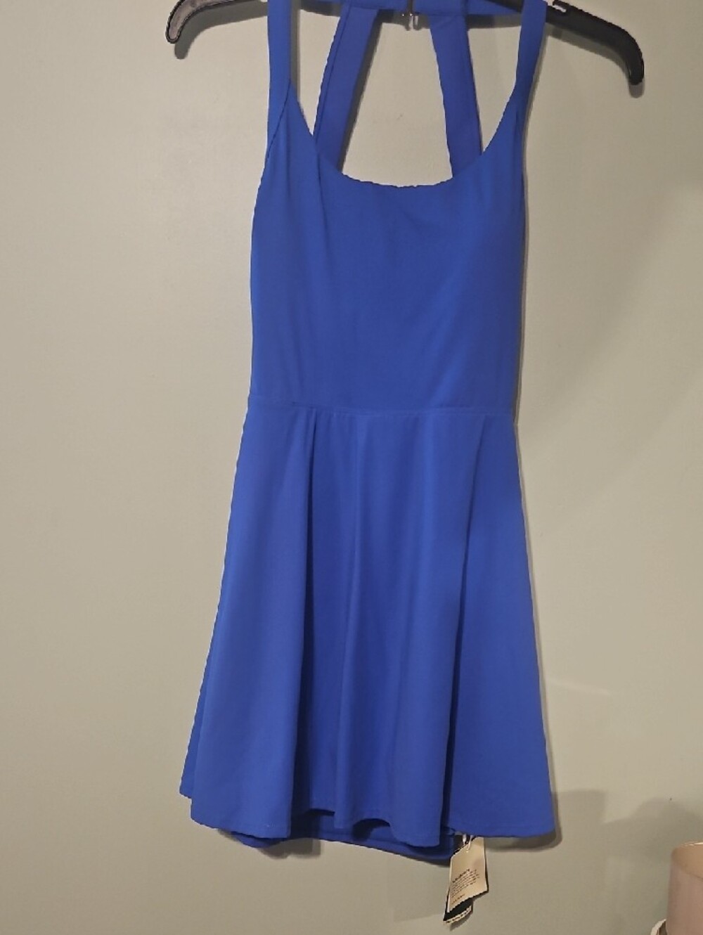 HALARA Cobalt Blue Sleeveless Fit-and-Flare Mini Dress